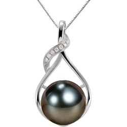 Gifts for Women Wife-Tahitian-Black-Pearl-Necklace
