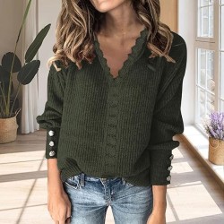 Womens Casual Loose Pullover Sweaters V Neck Oversized Cute Sweatshirts Fashion Plus Size Fall Winter Clothes